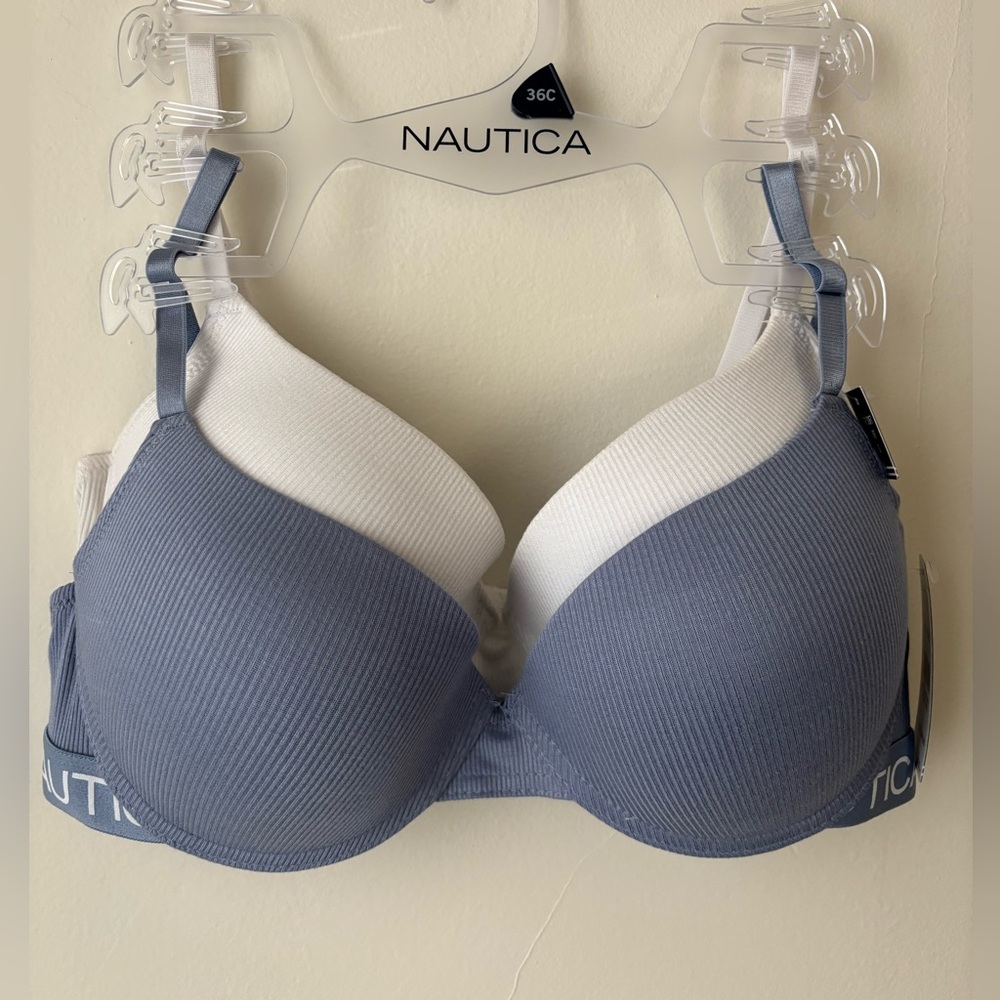 Nautica Blue and White Bra- 2 Bras